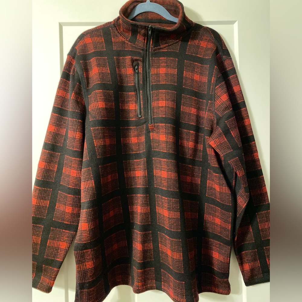 Mack Russo Red‎ Plaid 1/4 Zip Pullover Men’s L
